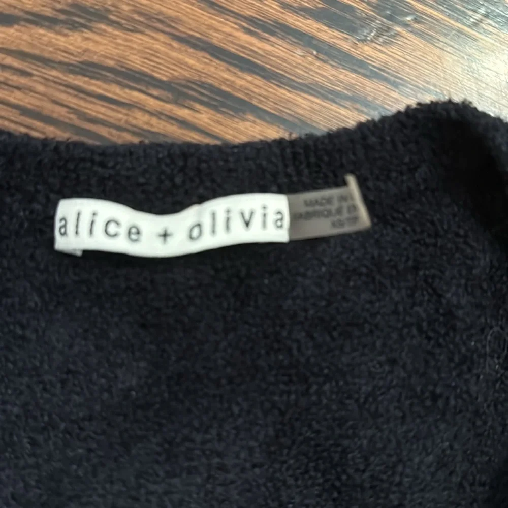 Alice + Olivia Black Textured Cardigan - Picture 2 of 3